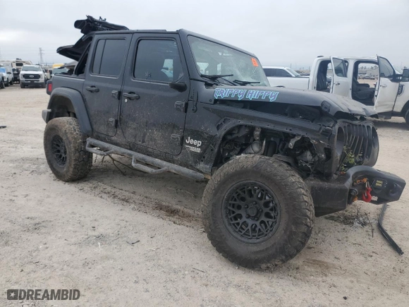 2018 Jeep Wrangler Unlimited Sport with VIN 1C4HJXDG4JW163183, listed as a Copart auction lot 45797205 with 96,979 mi miles and Salvage Title. Bid and sale history available at carsss.com. Image 4.