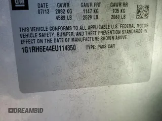 2014 Chevrolet Volt with VIN 1G1RH6E44EU114350, listed as a Copart auction lot 42059305 with 158,447 mi miles and Salvage Title. Bid and sale history available at carsss.com. Image 13.
