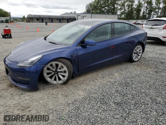 2023 Tesla Model 3 with VIN 5YJ3E1EA7PF450973, listed as a Copart auction lot 61082175 with 47,029 mi miles and Salvage title. Bid and sale history available at DreamBid. Image 1.
