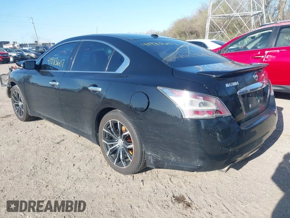 2014 Nissan Maxima S with VIN 1N4AA5AP4EC498502, listed as a IAAI auction lot 41983607 with 169,142 mi miles and . Bid and sale history available at DreamBid. Image 3.