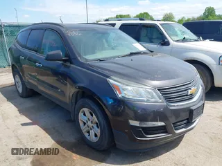 2015 Chevrolet Traverse LS z VIN 1GNKRFED1FJ152781, wystawiony jako IAAI lot #42279336 z przebiegiem 131 491 mil mil oraz . Historia ofert i sprzedaży dostępna na DreamBid. Obrazek 1.