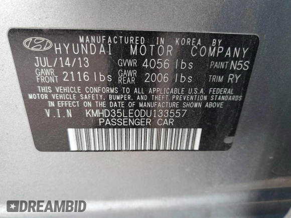 2013 Hyundai Elantra GT with VIN KMHD35LE0DU133557, listed as a Copart auction lot 82299033 with 82,138 mi miles and Salvage Title. Bid and sale history available at carsss.com. Image 12.