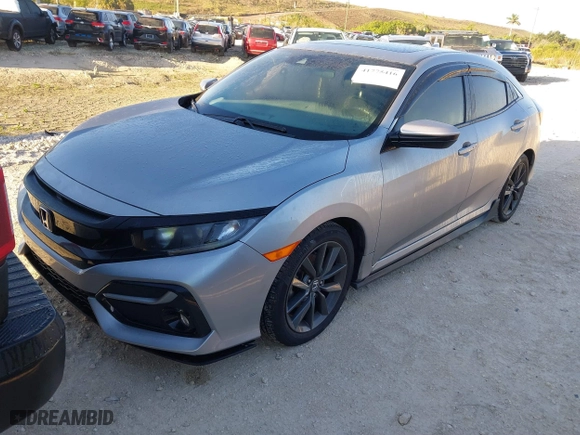2020 Honda Civic Hatchback EX with VIN SHHFK7H60LU209555, listed as a IAAI auction lot 41775416 with 53,298 mi miles. Bid and sale history available at carsss.com. Image 18.