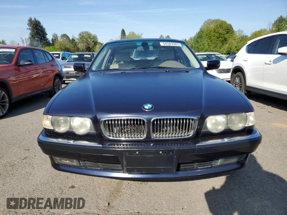 2001 BMW 7 Series 740iL z VIN WBAGH83451DP19708, wystawiony jako Copart lot #54583965 z przebiegiem 125 982 mil mil oraz Czysty tytuł • Clean title. Historia ofert i sprzedaży dostępna na DreamBid. Obrazek 5.