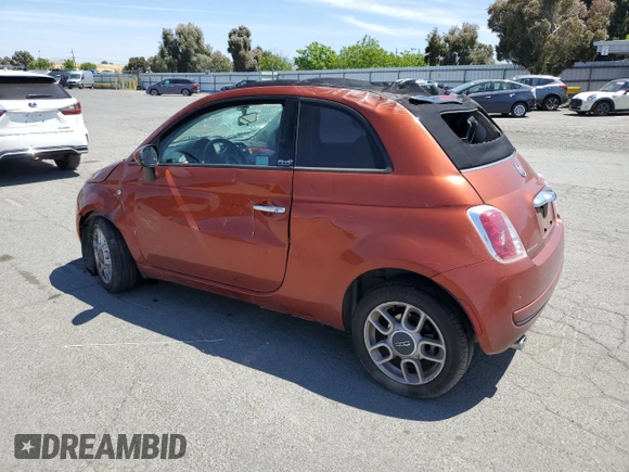 2012 FIAT 500 Pop with VIN 3C3CFFDR8CT260634, listed as a Copart auction lot 57174845 with 106,905 mi miles and Salvage title. Bid and sale history available at DreamBid. Image 2.