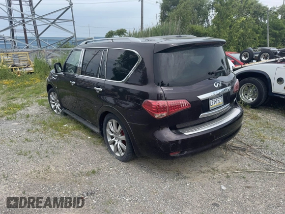 2014 Infiniti QX80 with VIN JN8AZ2NE3E9064938, listed as a IAAI auction lot 42447609 with Not provided miles and . Bid and sale history available at DreamBid. Image 3.
