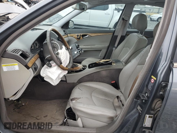 2007 Mercedes-Benz E-Class 3.5L with VIN WDBUF56X37B067478, listed as a Copart auction lot 47655875 with 0 mi miles and Salvage Title. Bid and sale history available at carsss.com. Image 7.