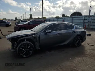 2021 Lexus IS 350 F Sport with VIN JTHGZ1E27M5020760, listed as a Copart auction lot 43008705 with 36,296 mi miles and Salvage Title. Bid and sale history available at DreamBid. Image 1.