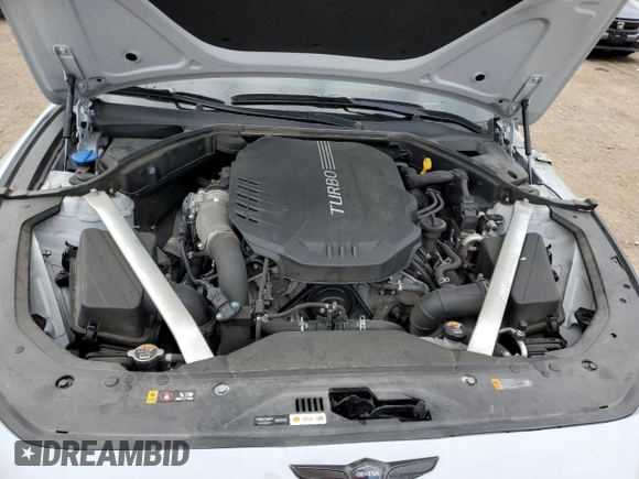 2023 Genesis G70 3.3T with VIN KMTG54TEXPU114395, listed as a Copart auction lot 81237134 with 27,207 mi miles and Salvage Title. Bid and sale history available at DreamBid. Image 11.