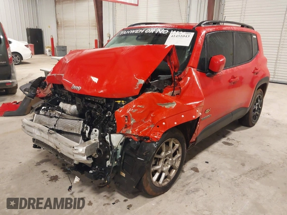 2021 Jeep Renegade Latitude with VIN ZACNJCBB0MPM36606, listed as a IAAI auction lot 41451043 with 49,900 mi miles and . Bid and sale history available at DreamBid. Image 18.