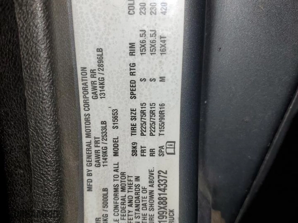 2008 Chevrolet Colorado Work Truck with VIN 1GCCS199X88143372, listed as a Copart auction lot 84866284 with 109,367 mi miles and Salvage Title. Bid and sale history available at carsss.com. Image 12.