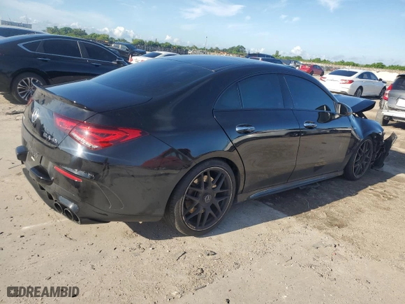2022 Mercedes-Benz CLA with VIN W1K5J5DB2NN304801, listed as a Copart auction lot 71158614 with 43,682 mi miles and Salvage Title. Bid and sale history available at carsss.com. Image 3.