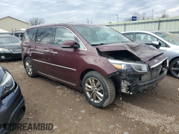 2016 Kia Sedona SX-L with VIN KNDME5C19G6138311, listed as a Copart auction lot 49214375 with 68,500 mi miles and Salvage Title. Bid and sale history available at carsss.com. Image 4.