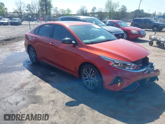 2023 Kia Forte GT-Line with VIN 3KPF54AD3PE612750, listed as a IAAI auction lot 41963327 with 46,176 mi miles. Bid and sale history available at carsss.com. Image 1.