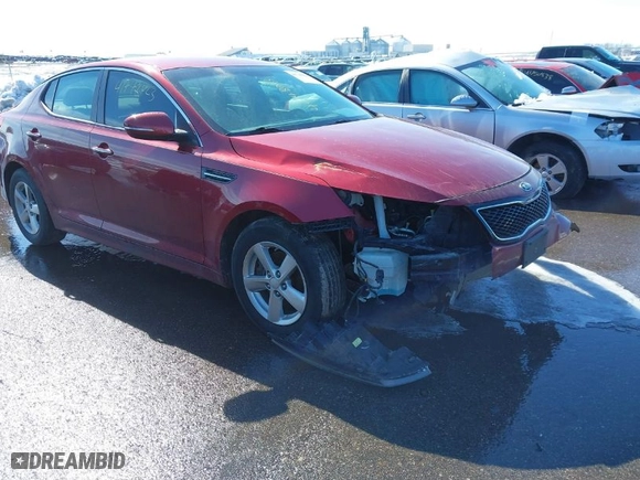 2015 Kia Optima LX with VIN 5XXGM4A79FG517679, listed as a IAAI auction lot 41748023 with 125,666 mi miles. Bid and sale history available at carsss.com. Image 1.