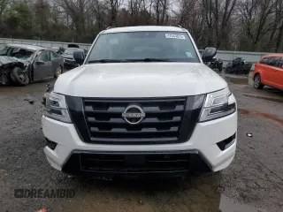 2021 Nissan Armada SL with VIN JN8AY2BA7M9372665, listed as a Copart auction lot 47843675 with 128,533 mi miles and Salvage Title. Bid and sale history available at carsss.com. Image 5.