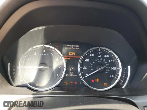 2015 Acura TLX Advance with VIN 19UUB2F77FA002439, listed as a Copart auction lot 87069904 with 252,446 mi miles and Salvage title. Bid and sale history available at DreamBid. Image 9.