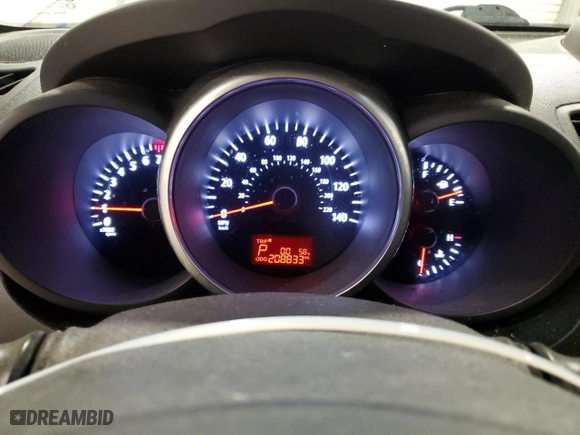 2012 Kia Soul + with VIN KNDJT2A61C7425121, listed as a Copart auction lot 45560815 with 208,833 mi miles and Clean Title. Bid and sale history available at carsss.com. Image 9.