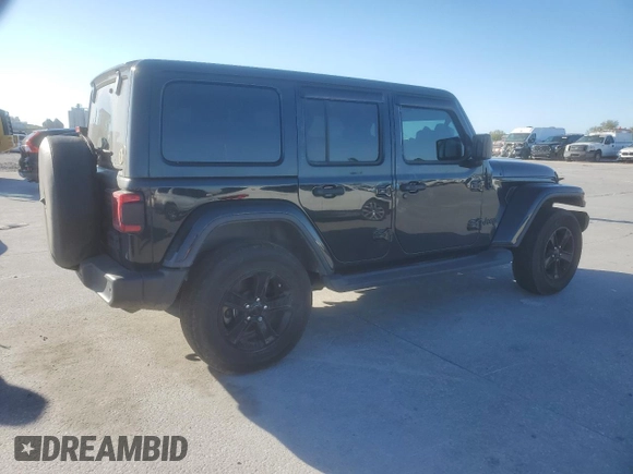 2021 Jeep Wrangler Unlimited Sahara Altitude with VIN 1C4HJXEN3MW659058, listed as a Copart auction lot 48786955 with 88,618 mi miles and Salvage title. Bid and sale history available at DreamBid. Image 3.