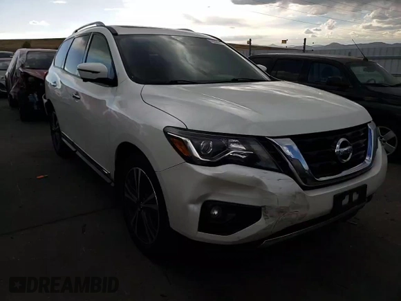 2018 Nissan Pathfinder Platinum with VIN 5N1DR2MM8JC666874, listed as a Copart auction lot 76594074 with 258,012 mi miles and Salvage title. Bid and sale history available at DreamBid. Image 12.