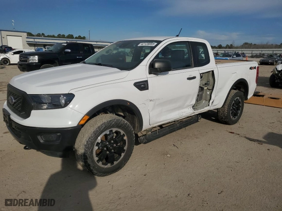 2021 Ford Ranger XL with VIN 1FTER1FH5MLD30381, listed as a Copart auction lot 42128855 with 37,844 mi miles and Salvage Title. Bid and sale history available at carsss.com. Image 1.