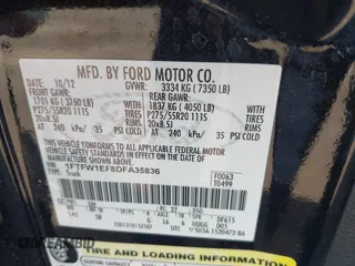 2013 Ford F-150 XL with VIN 1FTFW1EF8DFA35836, listed as a IAAI auction lot 42307584 with 145,162 mi miles and . Bid and sale history available at DreamBid. Image 9.