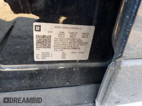 2020 Cadillac XT4 AWD Premium Luxury with VIN 1GYFZDR47LF088070, listed as a Copart auction lot 42802985 with 102,777 mi miles and Salvage title. Bid and sale history available at DreamBid. Image 15.