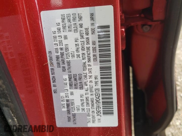 2021 Mazda CX-5 Grand Touring Reserve with VIN JM3KFBAY9M0429108, listed as a Copart auction lot 49867915 with Not Provided miles and Salvage Title. Bid and sale history available at carsss.com. Image 15.