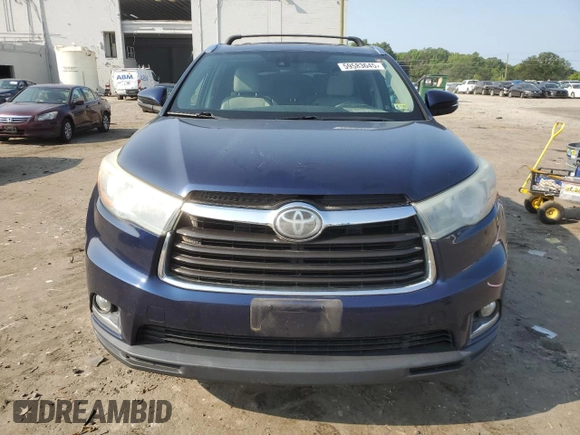 2015 Toyota Highlander Limited with VIN 5TDDKRFH5FS151919, listed as a Copart auction lot 59583645 with 105,543 mi miles and Salvage title. Bid and sale history available at DreamBid. Image 5.