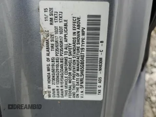 2016 Honda Odyssey EX-L with VIN 5FNRL5H65GB040719, listed as a Copart auction lot 54587295 with 231,302 mi miles and Salvage Title. Bid and sale history available at DreamBid. Image 13.