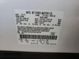 2017 Ford Explorer XLT с VIN 1FM5K7DH0HGD18076, выставлен на аукционе Copart как лот 62330935 с пробегом 72 307 миль миль и Списание • Salvage title. История ставок и продаж доступна на DreamBid. Изображение 14.