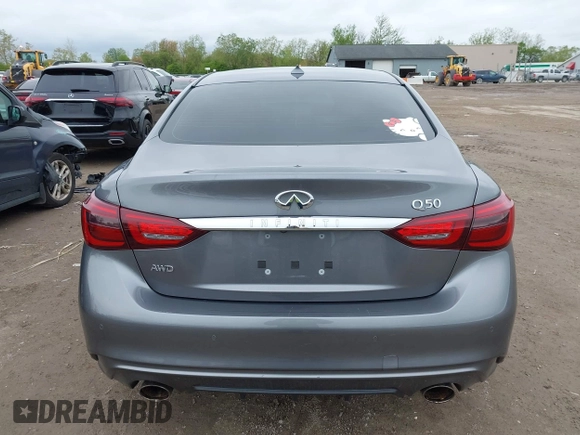 2019 Infiniti Q50 Luxe with VIN JN1EV7AR6KM550265, listed as a IAAI auction lot 42171598 with 56,612 mi miles and . Bid and sale history available at DreamBid. Image 16.