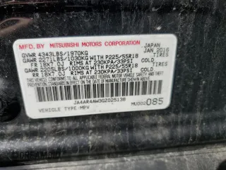 2016 Mitsubishi Outlander SEL with VIN JA4AR4AW3GZ025138, listed as a Copart auction lot 57803615 with 90,005 mi miles and Salvage title. Bid and sale history available at DreamBid. Image 13.