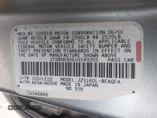 2001 Lexus GS 300 with VIN JT8BD69S610149355, listed as a IAAI auction lot 42005608 with 330,157 mi miles and . Bid and sale history available at DreamBid. Image 9.