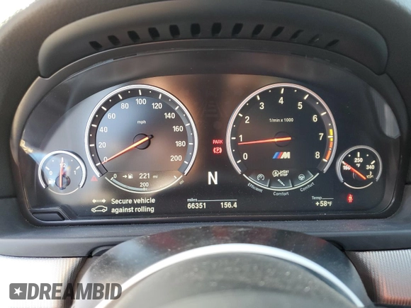 2016 BMW M5 with VIN WBSFV9C53GG343466, listed as a Copart auction lot 76460794 with 66,351 mi miles and Salvage Title. Bid and sale history available at carsss.com. Image 9.
