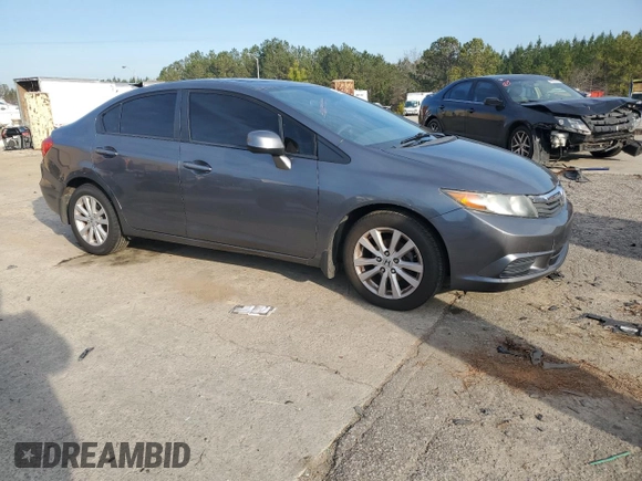 2012 Honda Civic EX with VIN 19XFB2F87CE052413, listed as a Copart auction lot 46215765 with 128,207 mi miles and Salvage Title. Bid and sale history available at DreamBid. Image 4.