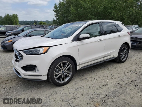 2019 Ford Edge Titanium z VIN 2FMPK3K99KBB49428, wystawiony jako Copart lot #60663125 z przebiegiem 60 383 mil mil oraz Szkoda całkowita • Salvage title. Historia ofert i sprzedaży dostępna na DreamBid. Obrazek 1.