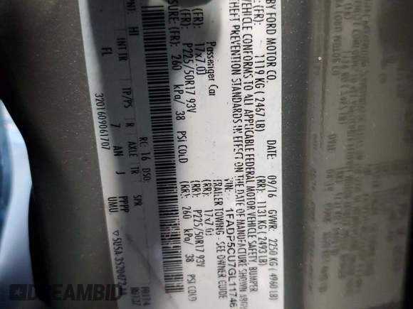 2016 Ford C-Max SEL z VIN 1FADP5CU7GL117467, wystawiony jako Copart lot #57000265 z przebiegiem 139 908 mil mil oraz Szkoda całkowita • Salvage title. Historia ofert i sprzedaży dostępna na DreamBid. Obrazek 13.