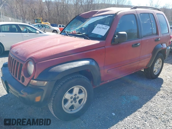 2005 Jeep Liberty Sport with VIN 1J4GL48K35W645419, listed as a IAAI auction lot 41823845 with 168,896 mi miles. Bid and sale history available at carsss.com. Image 18.