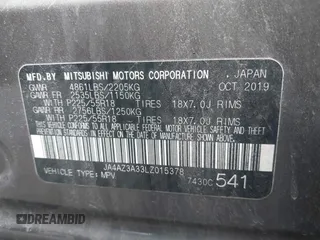 2020 Mitsubishi Outlander ES z VIN JA4AZ3A33LZ015378, wystawiony jako IAAI lot #41887351 z przebiegiem 113 349 mil mil oraz . Historia ofert i sprzedaży dostępna na DreamBid. Obrazek 9.