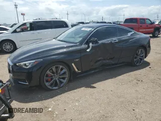 2018 Infiniti Q60 Red Sport 400 with VIN JN1FV7EL5JM631279, listed as a Copart auction lot 61663465 with 51,593 mi miles and Salvage title. Bid and sale history available at DreamBid. Image 1.