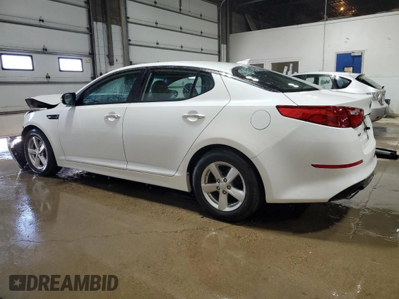 2015 Kia Optima LX with VIN KNAGM4A70F5558185, listed as a Copart auction lot 52097285 with 118,296 mi miles and Salvage Title. Bid and sale history available at DreamBid. Image 2.