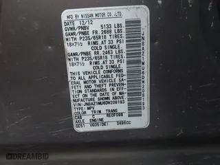 2013 Nissan Murano LE with VIN JN8AZ1MU6DW208193, listed as a IAAI auction lot 41959119 with 1 mi miles. Bid and sale history available at carsss.com. Image 9.