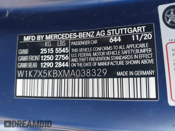 2021 Mercedes-Benz AMG GT 43 z VIN W1K7X5KBXMA038329, wystawiony jako IAAI lot #42193071 z przebiegiem 49 912 mil mil oraz . Historia ofert i sprzedaży dostępna na DreamBid. Obrazek 9.
