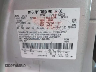 2010 Mercury Mariner с VIN 4M2CN8BG4AKJ26045, выставлен на аукционе IAAI как лот 42143459 с пробегом 203 232 миль миль и . История ставок и продаж доступна на DreamBid. Изображение 9.