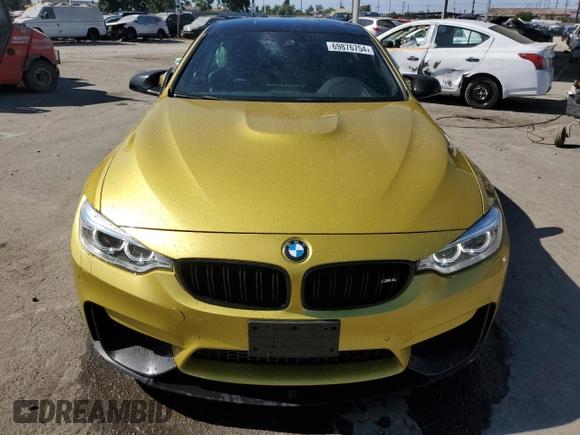 2017 BMW M4 with VIN WBS3R9C57HK709712, listed as a Copart auction lot 69876754 with 48,172 mi miles and Salvage Title. Bid and sale history available at carsss.com. Image 5.
