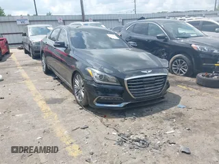 2018 Genesis G80 3.8L with VIN KMHGN4JE3JU269116, listed as a IAAI auction lot 42154812 with 86,472 mi miles and . Bid and sale history available at DreamBid. Image 1.