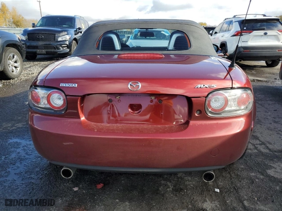 2006 Mazda MX-5 Miata Touring with VIN JM1NC25F260116122, listed as a Copart auction lot 80797644 with NaN miles and Salvage Title. Bid and sale history available at carsss.com. Image 6.