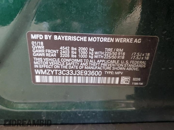 2018 MINI Countryman Cooper S with VIN WMZYT3C33J3E93600, listed as a Copart auction lot 66328044 with 60,295 mi miles and Salvage Title. Bid and sale history available at carsss.com. Image 12.