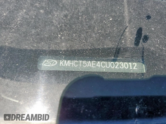 2012 Hyundai Accent GS z VIN KMHCT5AE4CU023012, wystawiony jako Copart lot #57890195 z przebiegiem 29 759 mil mil oraz Czysty tytuł • Clean title. Historia ofert i sprzedaży dostępna na DreamBid. Obrazek 12.